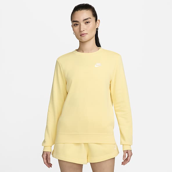 Nike heritage crew sweatshirt yellow discount
